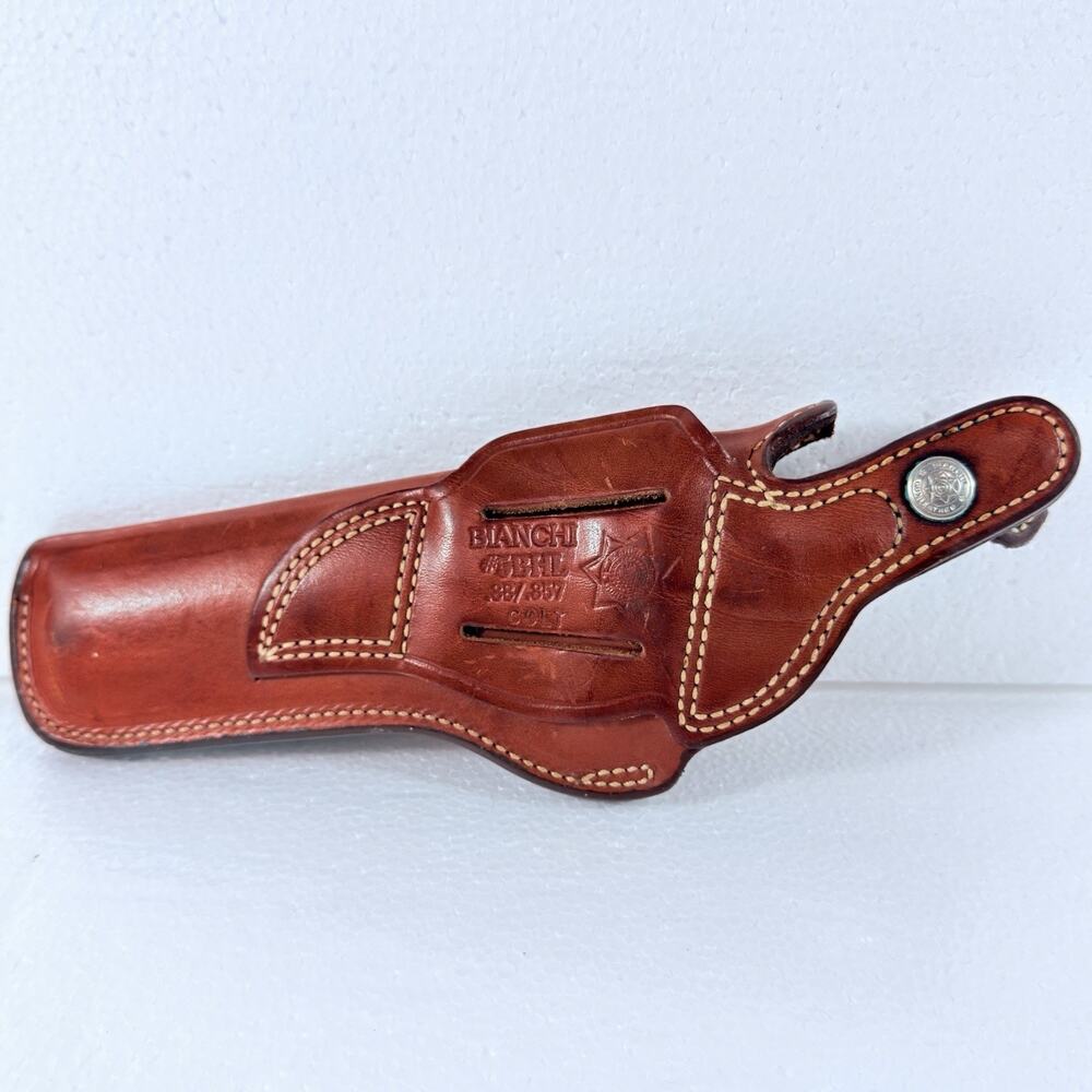 VTG Bianchi 5BHL Leather Holster Colt Python Trooper 38 357 Revolver Right Hand